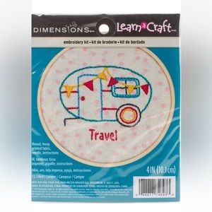 Dimensions Learn-A-Craft Embroidery Kit 4" Round-Camper-Stitched In Thread